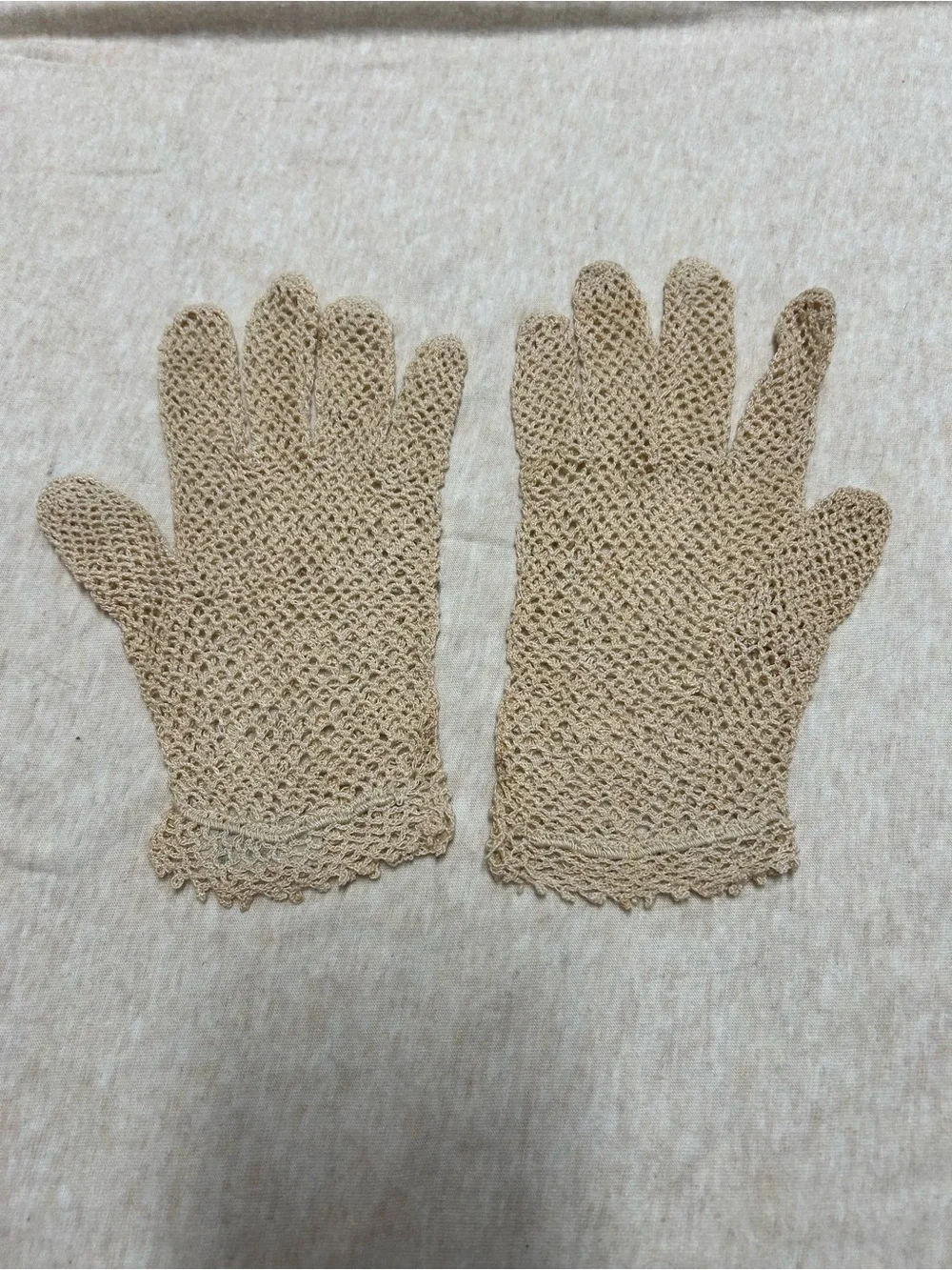 Handmade Crochet Gloves from France Cotton Lace Cottagecore Tea Party Feminine